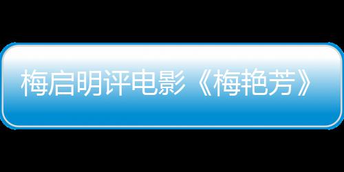 梅启明评梅梅妈电影不能理解艳芳一角未有