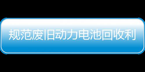 门联项行动力电池动废旧法专利用规范回收合开展执五部